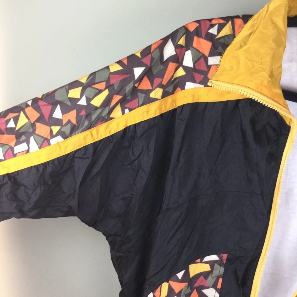 SEEK The Label Retro Geometric Print High Neck Windbreaker Size Small - Picture 4 of 6